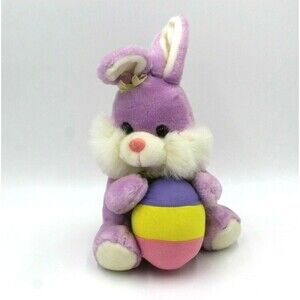 DanDee Bunny Rabbit Plush Hoppy Hopster Easter Purple w Flowers TB Trading Co